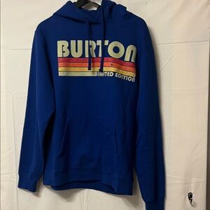 Burton Blue Hoodie with Retro Stripes
